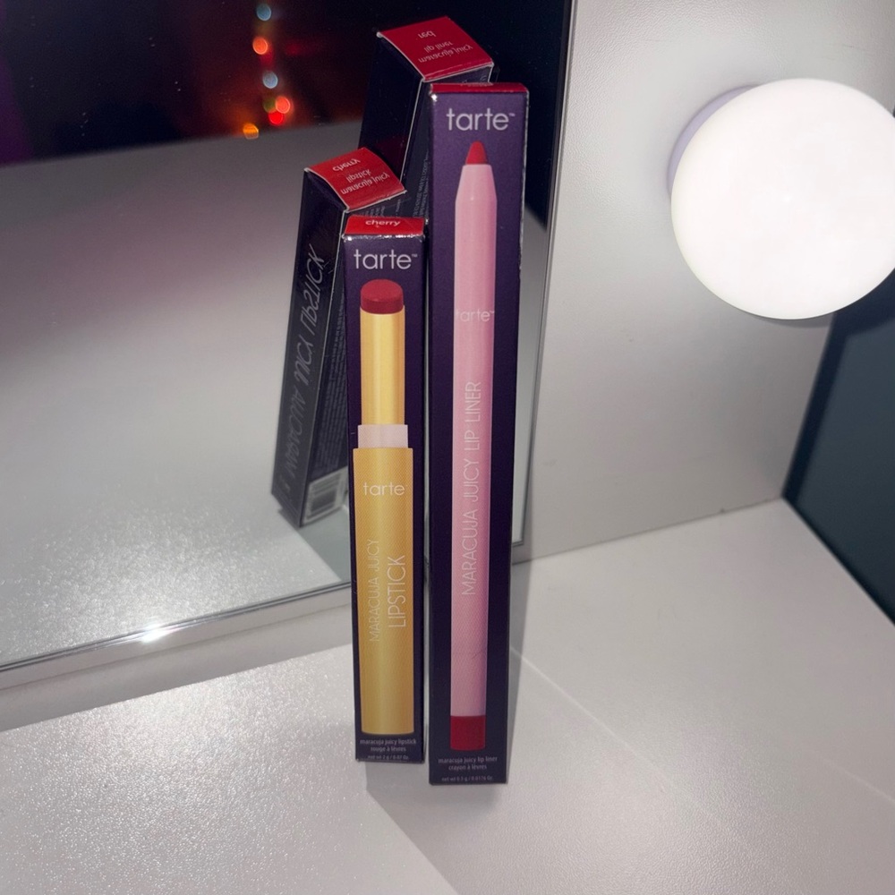 Tarte Maracuja Juicy Lip Liner (Red) & Lipstick (Cherry) Duo